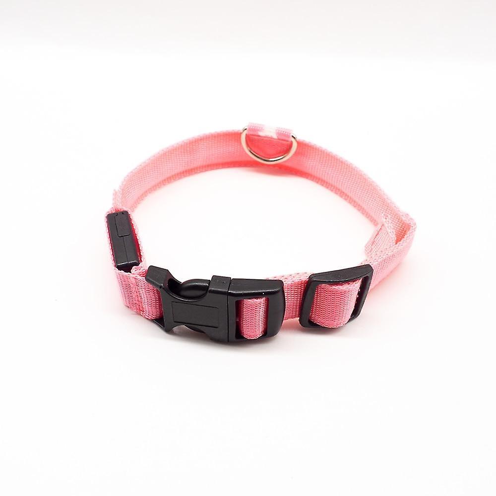 GreenZech Button battery dog collar anti-lost/avoid car accident for pet Pink Xs  neck 28-40 cm