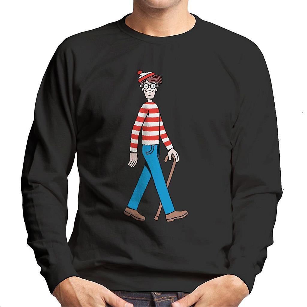 Wheres Wally Where's Wally Walking Men's Sweatshirt Black Large