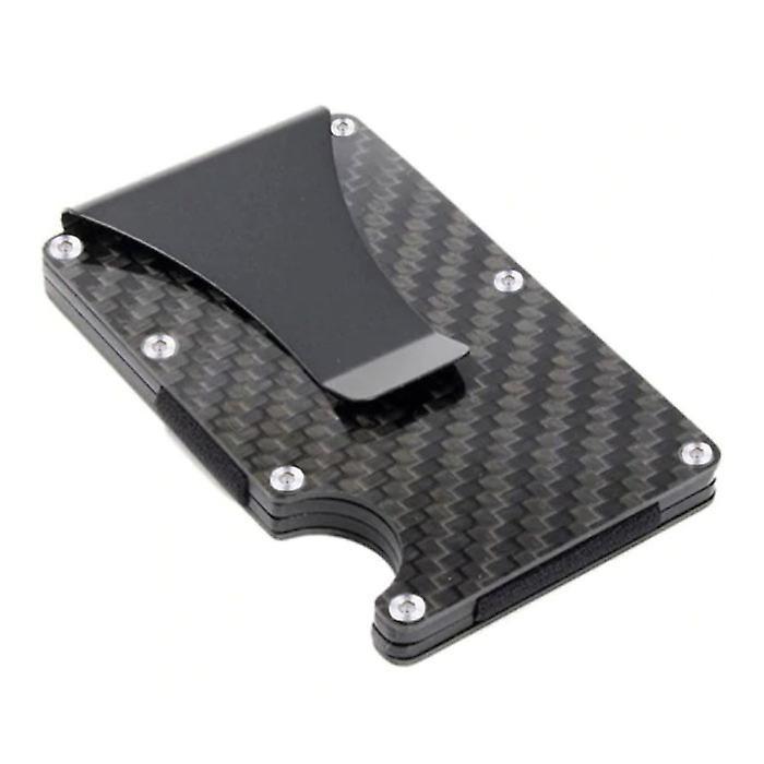 Gemeer Aluminum Carbon Fiber Wallet - Wallet Purse Card Holder Credit Card Money Clip - Black