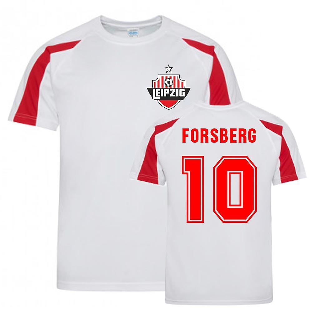 UKSoccerShop Emil Forsberg Leipzig Sports Training Jersey (White) XL (45-48 inch)