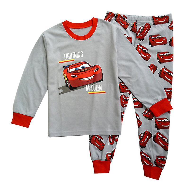 Varychmoo Carnival Cars Mcqueen Kids Boys Pajamas Set Long Sleeve Tee Shirt Pants Cartoon Sleepwear Halloween 4-5 Years