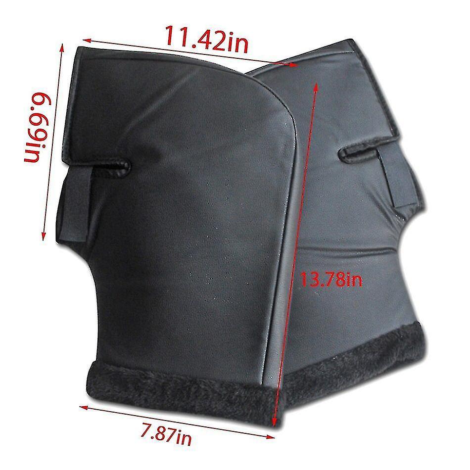 Tianzun Motorcycle Handlebar Windproof Pu Winter Thick Warm Handlebar Muffs Thermal Cover Gloves Universal For Motorcycles Scooters New B  Small