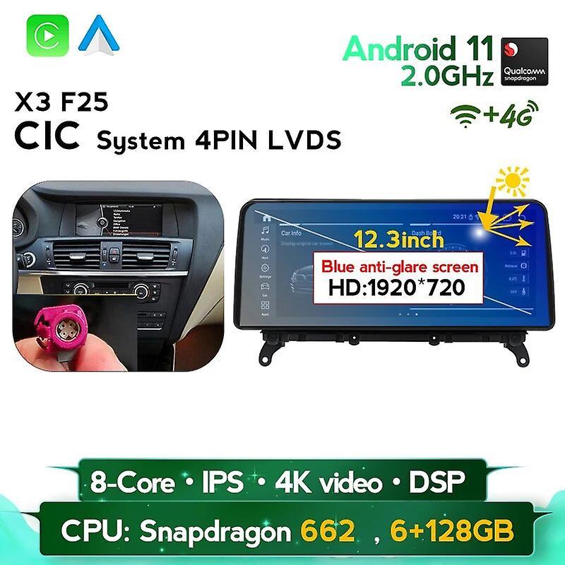 Cciyu Poland Warehouse 12.3" 1920*720 Android 11 Car Multimedia Player Connected Systems For Bmw X4 F26 X3 F25 2011 - 2018 Cic Nbt Evo S662 6G...