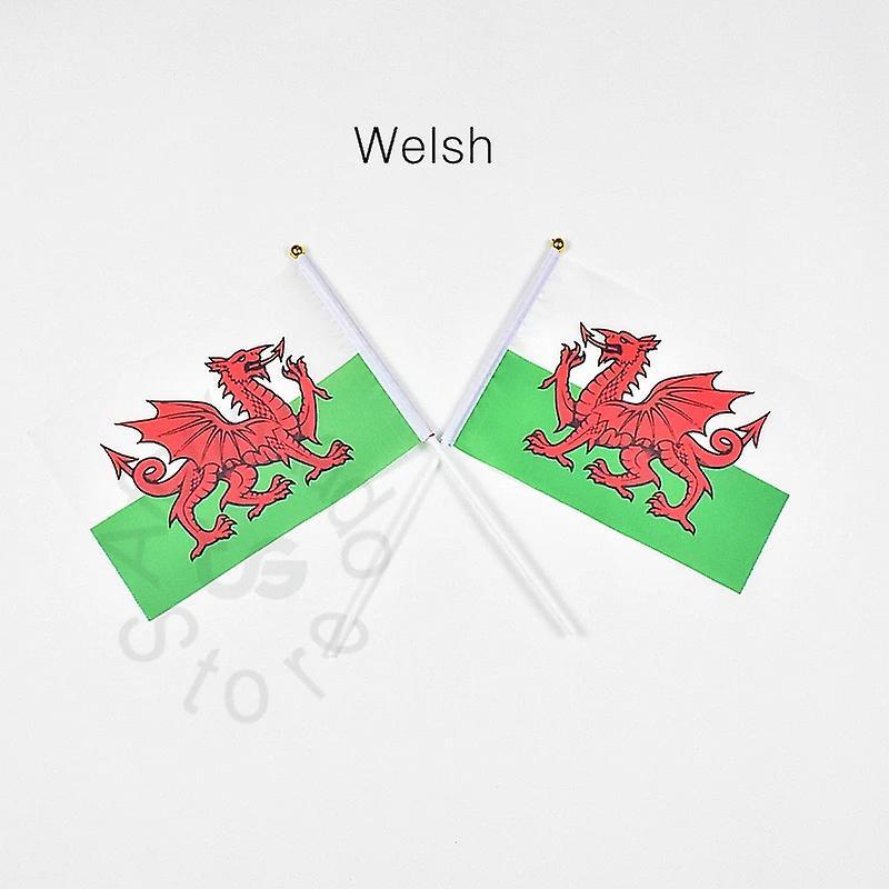 Scitoo Wales  Welsh  14*21cm 10pieces Flag Banner Hand Waving Flag National Flag For Meet,parade,party.hanging,decoratio