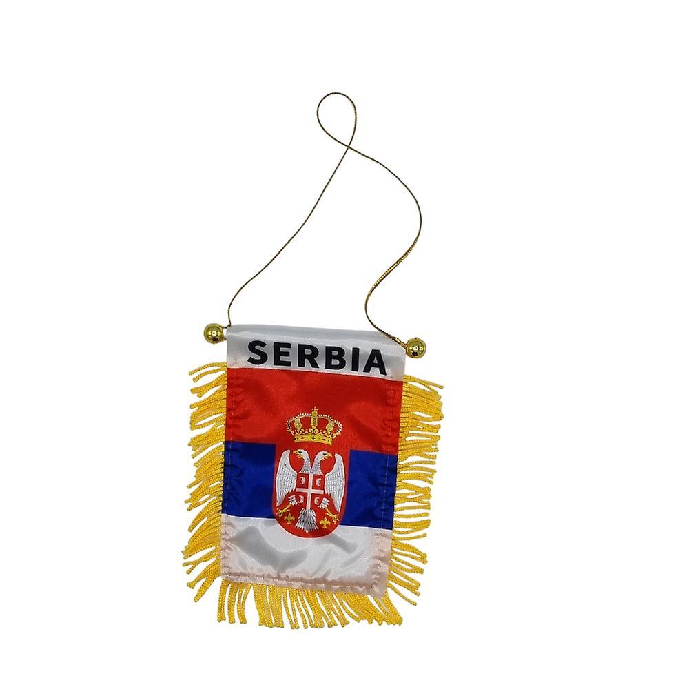 Hiprock Serbia Hanging Flag Car Rearview Mirror with Suction Cup