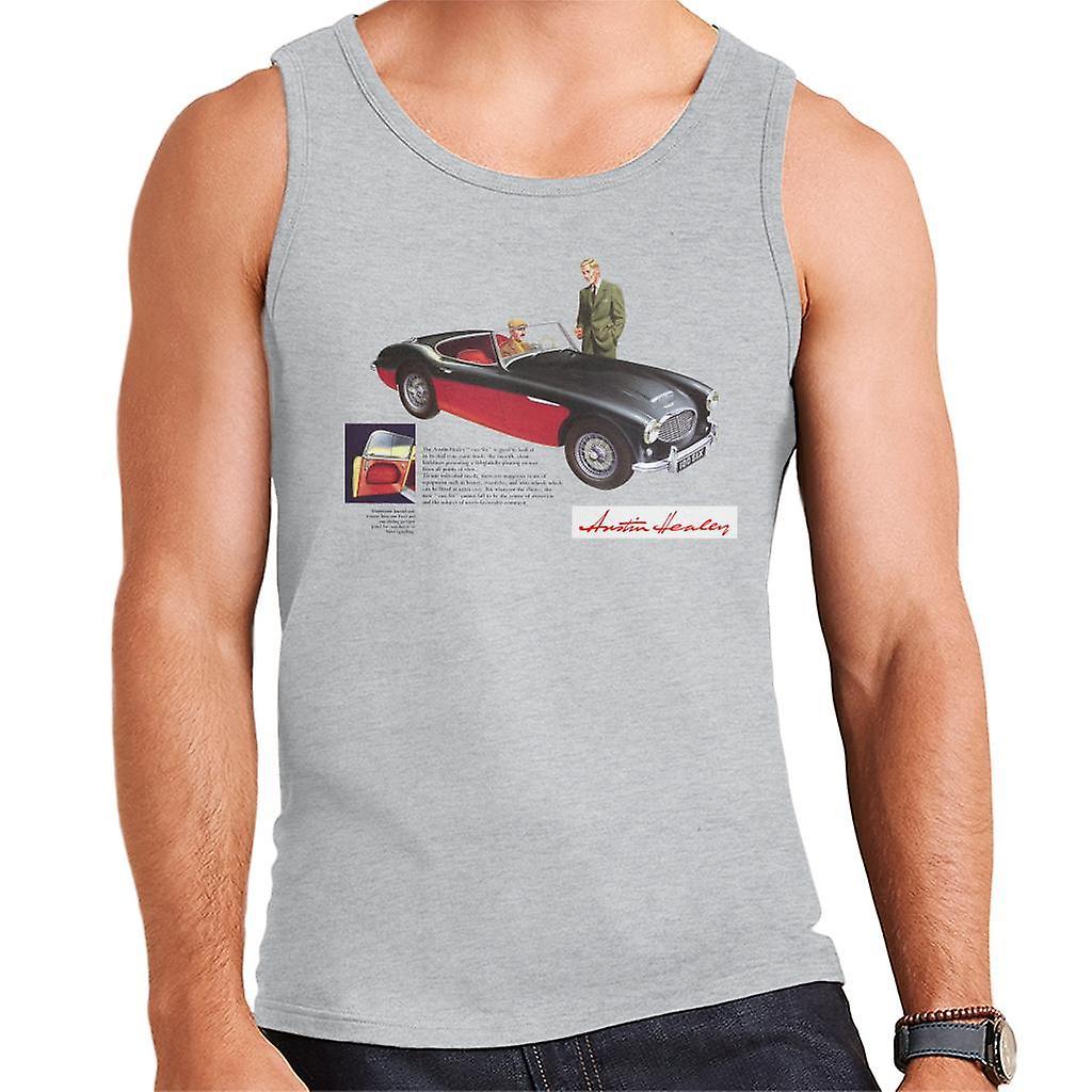 Austin Healey Black 100 Six British Motor Heritage Men's Vest Heather Grey XX-Large