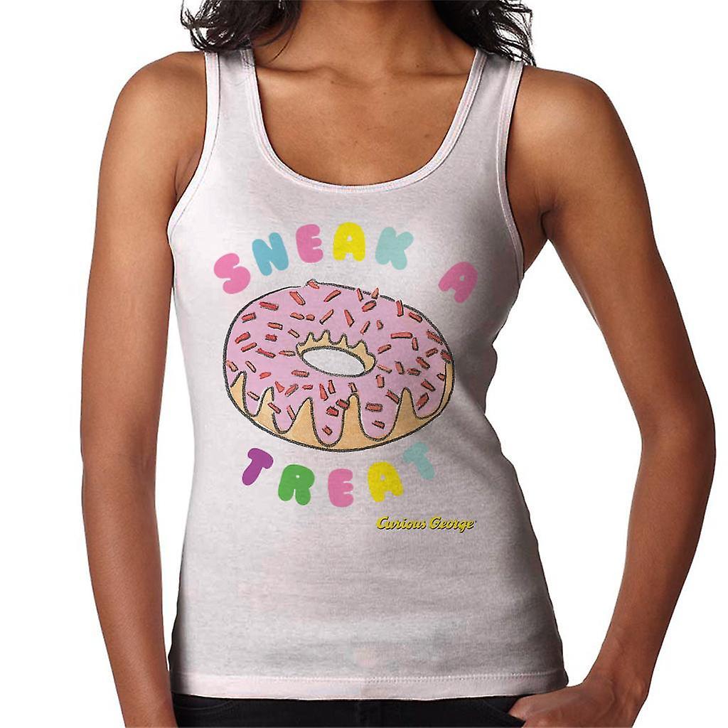 Curious George Sneak A Treat Donut Women's Vest White XX-Large