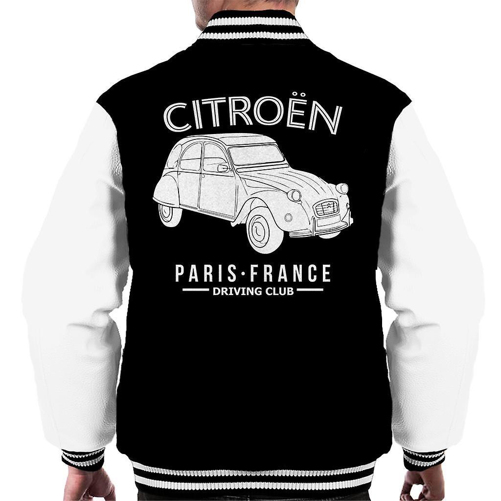 Citro�n Citroen Driving Club White 2CV Paris France Men's Varsity Jacket Black/White Medium