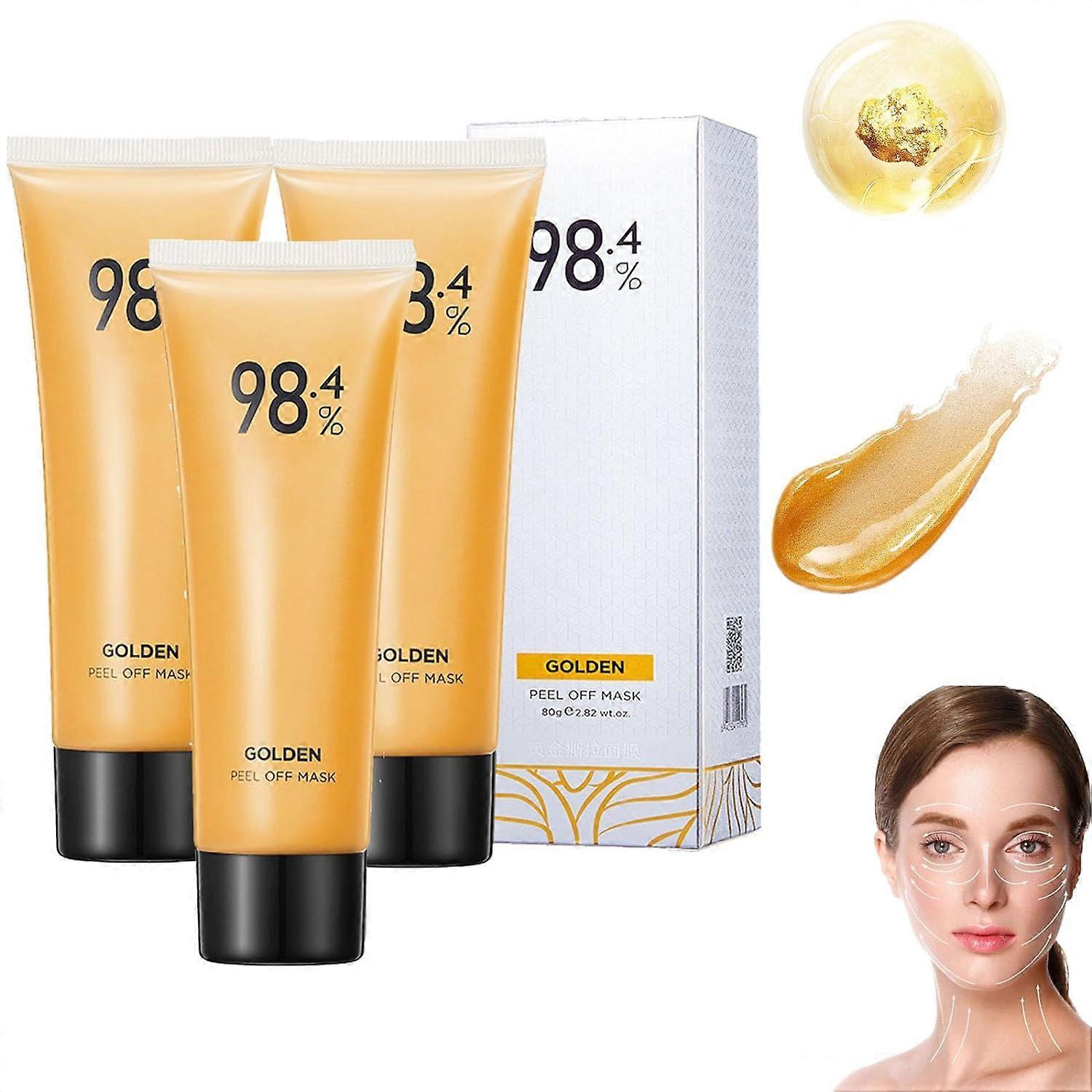 Unbrand Golden Peel Off Mask, Peel-off Anti-wrinkle Whiten Mask, Peel-Off Anti-Wrinkle Face Mask, 98.4% Golden Peel Off Mask For Moisturizing Remov..