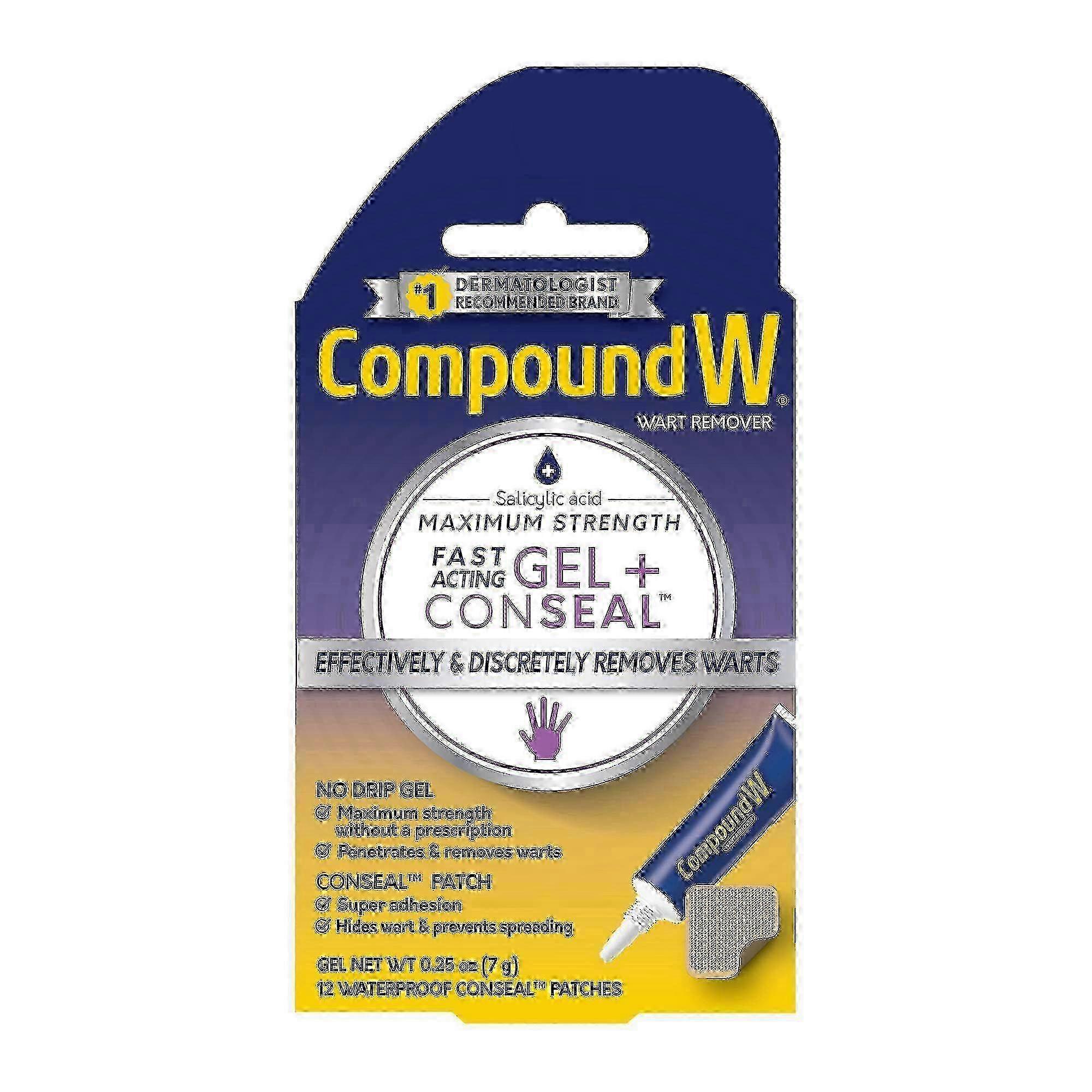 Compound W Maximum Strength Fast Acting Gel Wart Remover & Conseal Patches, 12 Ea