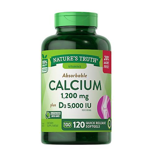 Sundance Nature's Truth Absorbable Calcium Plus D3 Quick Release Softgels, 1200 Mg, 120 Caps (Pack of 1)