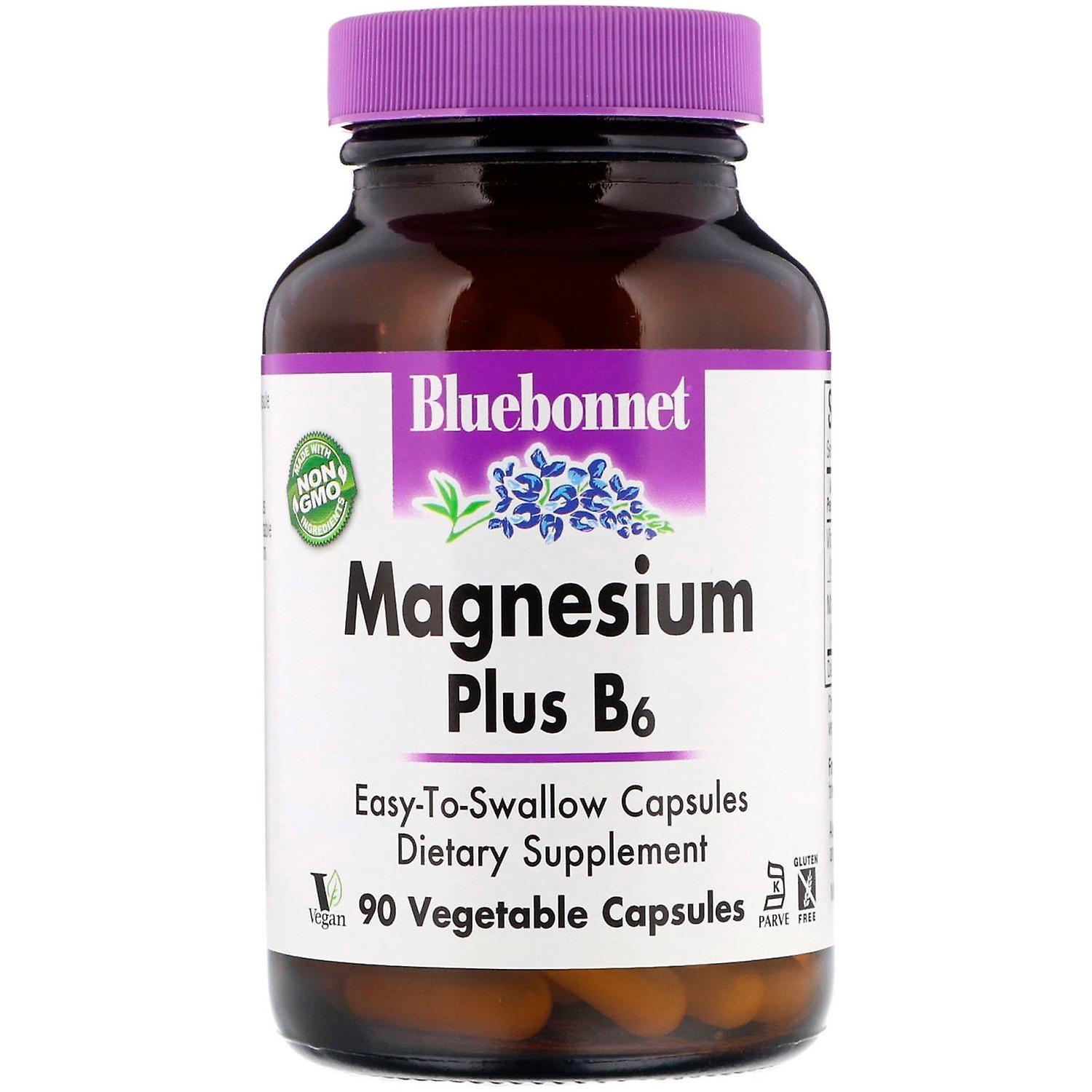 Bluebonnet Nutrition, Magnesium Plus B6, 90 Vegetable Capsules