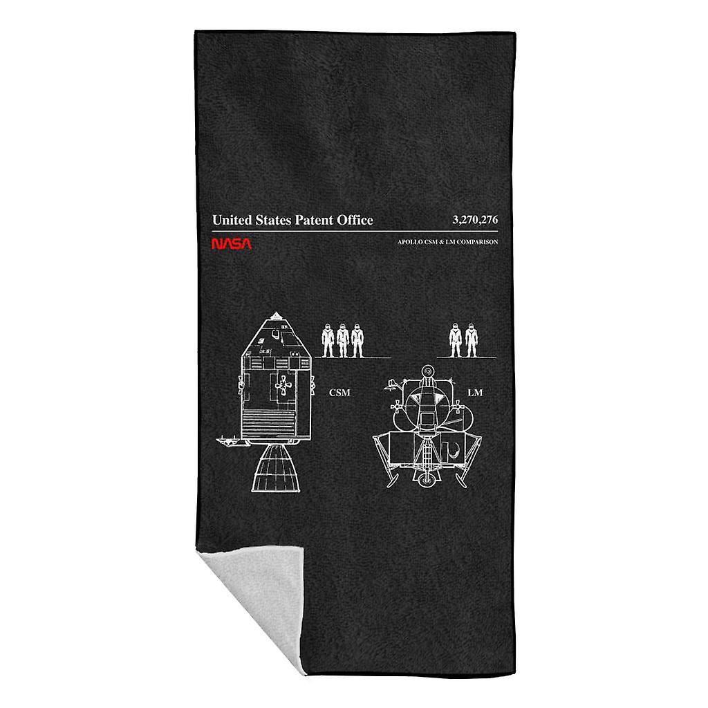 NASA Apollo CSM And LM Blueprint Beach Towel Black 70 x 140cm