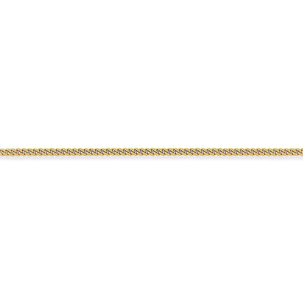 Jewelco London 9ct Yellow Gold - Tightly-linked Classic Curb Pendant Chain Necklace - 2.3mm gauge 18