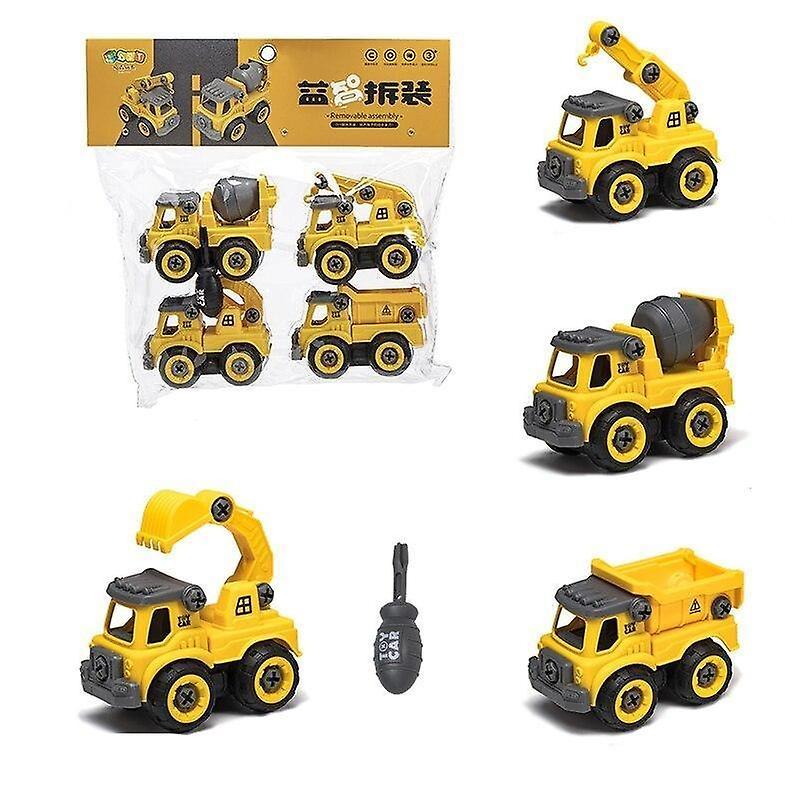 Slowmoose Engineering Car-truck Excavator And Bulldozer  Assembly Toy 666-2