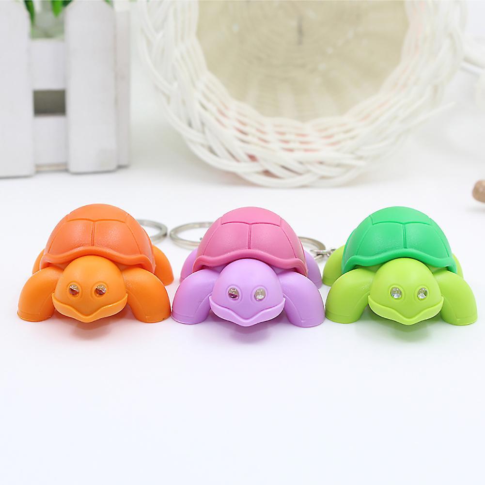 fulaide Creative Turtle Keychain LED Light Sound Key Ring Holder Bag Hanging Pendant Green