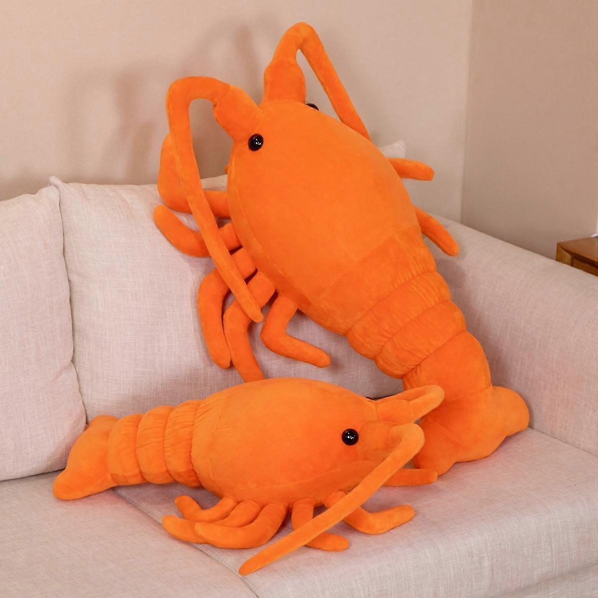 Ghygv 50-65cm Creative Simulation Lobster Plush Toy Lifelike Crayfish Doll Soft Stuffed Animal Shrimp Pillow Birthday Gifts for Kids 50cm