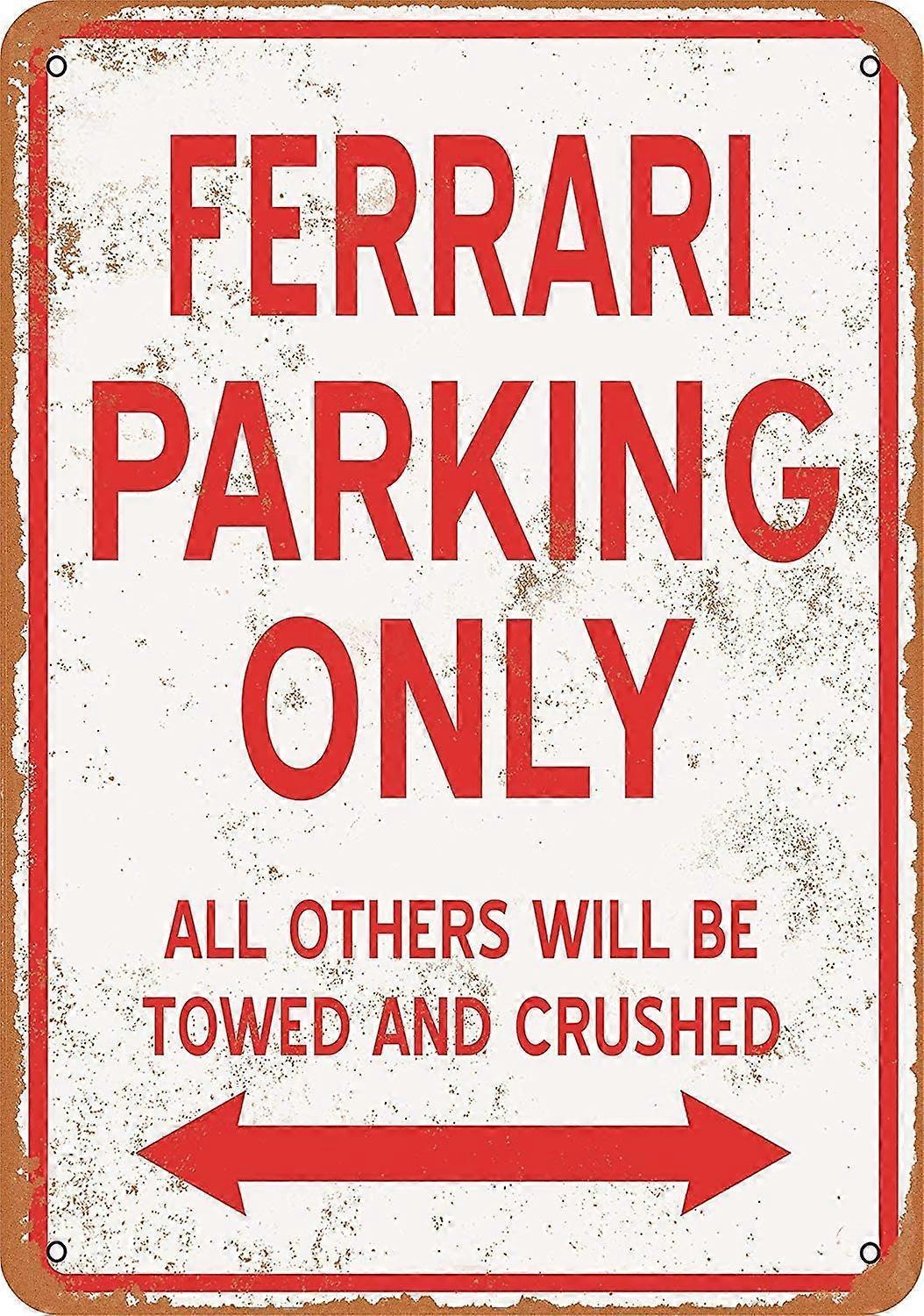 LINCMAN 8 x 12 Metal Sign - Ferrari Parking ONLY Vintage Retro Wall Decor Home Decor