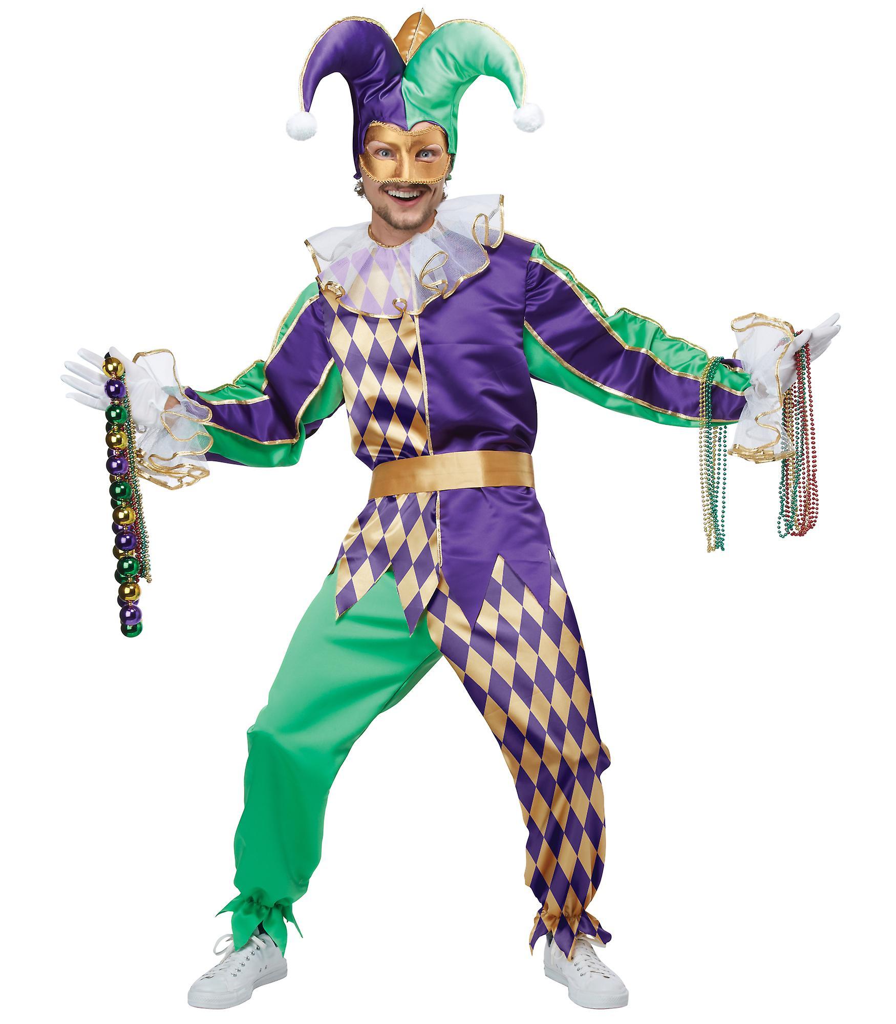 California Costume Collections Mardi Gras Jester Crown Carnival Harlequin Festival Parade Mens Costume Multi-Colour Medium (40-42)