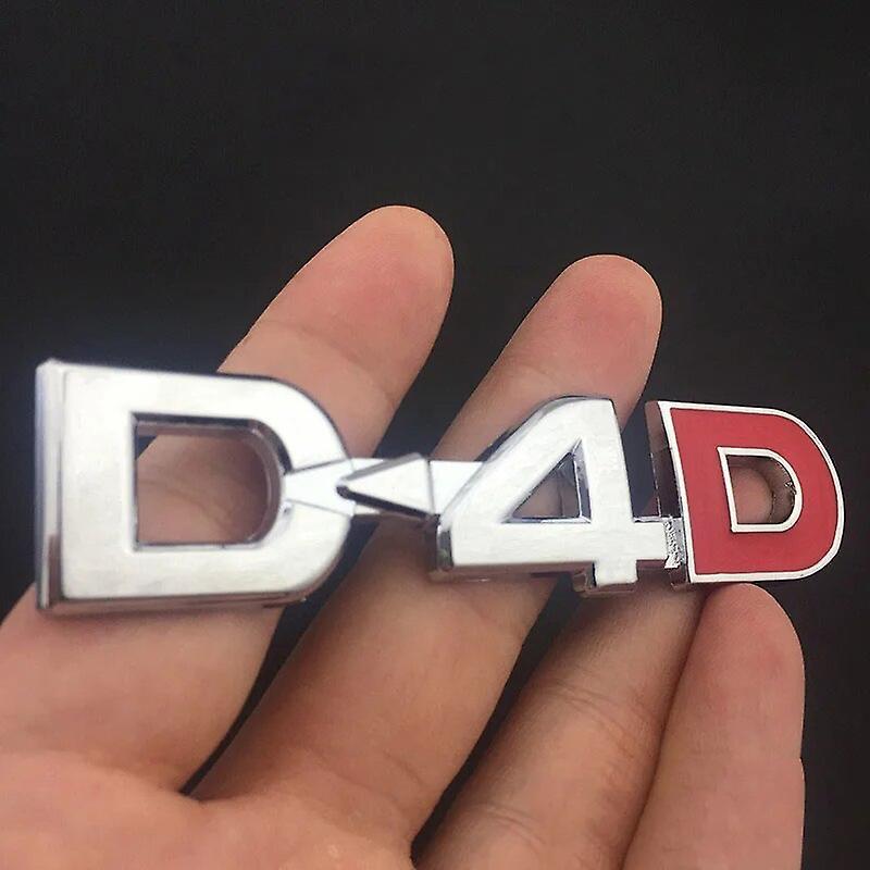 Hikig 3d Metal D4d Logo Emblem Car Badge Trunk Decal For Toyota Yaris Corolla Avensis Land Cruiser Hilux D4d Sticker Accessories Silver Red