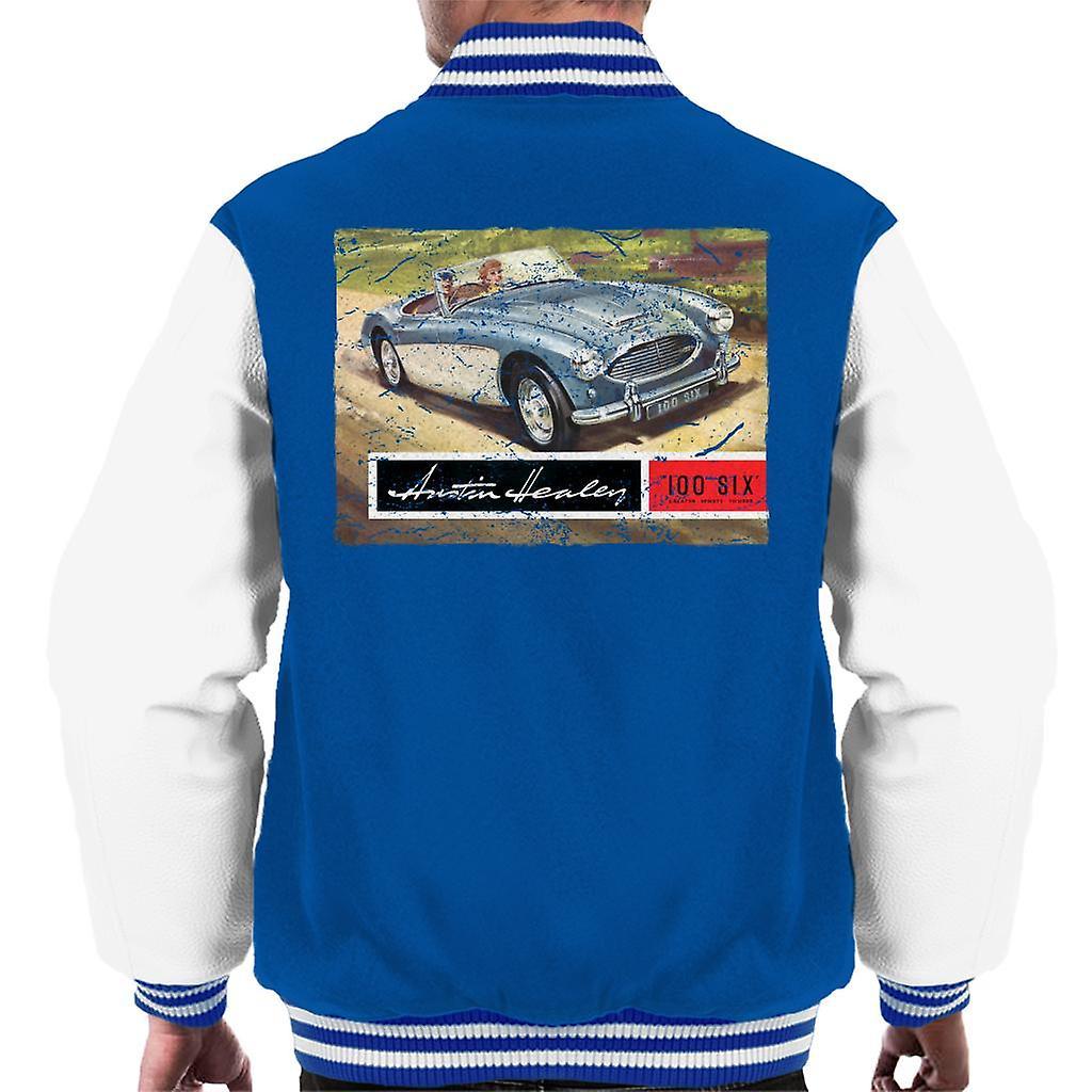 Austin Healey Country Road British Motor Heritage Men's Varsity Jacket Royal/White XX-Large