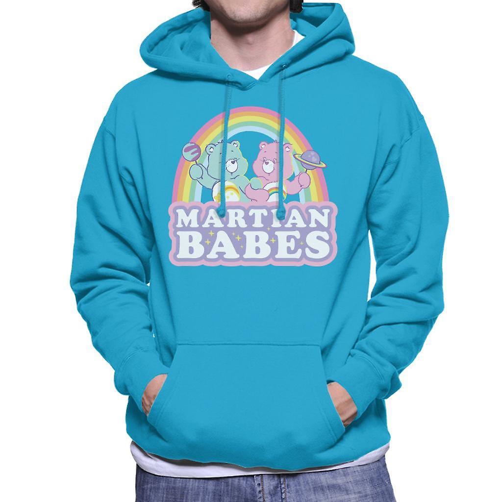 Care Bears Cheer Bear And Wish Bear Martian Babes Men's Hooded Sweatshirt Sapphire Small