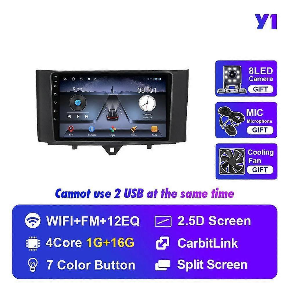 Redkid For Mercedes Benz Smart Fortwo Car Radio Multimedia Autoradio Player Navigation DSP IPS Stereo Carplay No 2din DVD GPS Y1 1G 16G