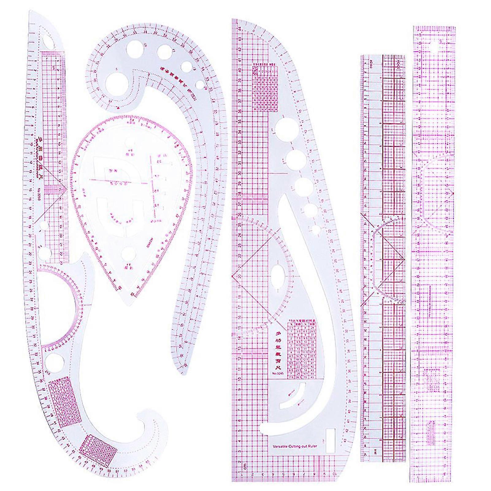 Aoresac 6PCS French Metric Ruler Clothing Fashion Ruler Curve Shaped Grading Rulers Sewing Tools for Sewing Dressmaking Pattern Design DIY Clothing...