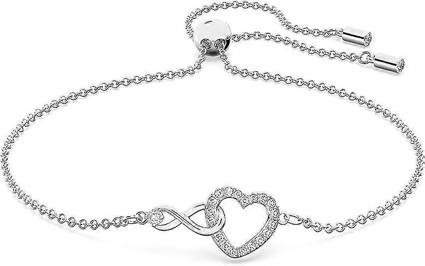 Ubiuo Infinity Heart Jewelry Collection, Necklaces and Bracelets, Rose Gold & Rhodium Tone Finish, Clear Crystals