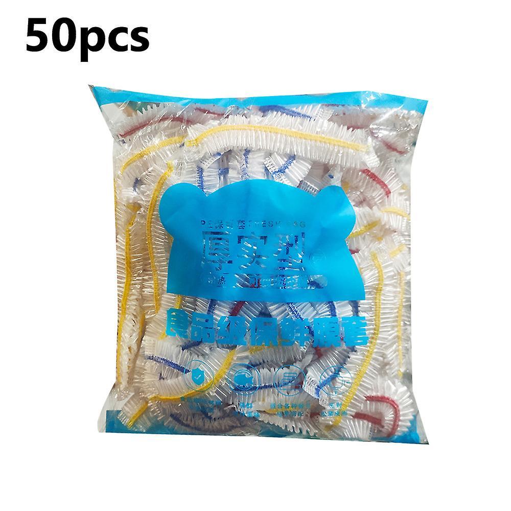 Huamade 100pcs Disposable Plastic Bag Food Cover Wrap Elastic Food Bags Storage Kitchen Organizer Fresh Bag For Fruit Bowls Caps Packing 50PCS1