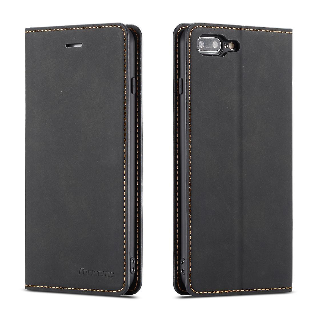 Forwenw Leather Case for iPhone 8 Plus / 7 Plus Black