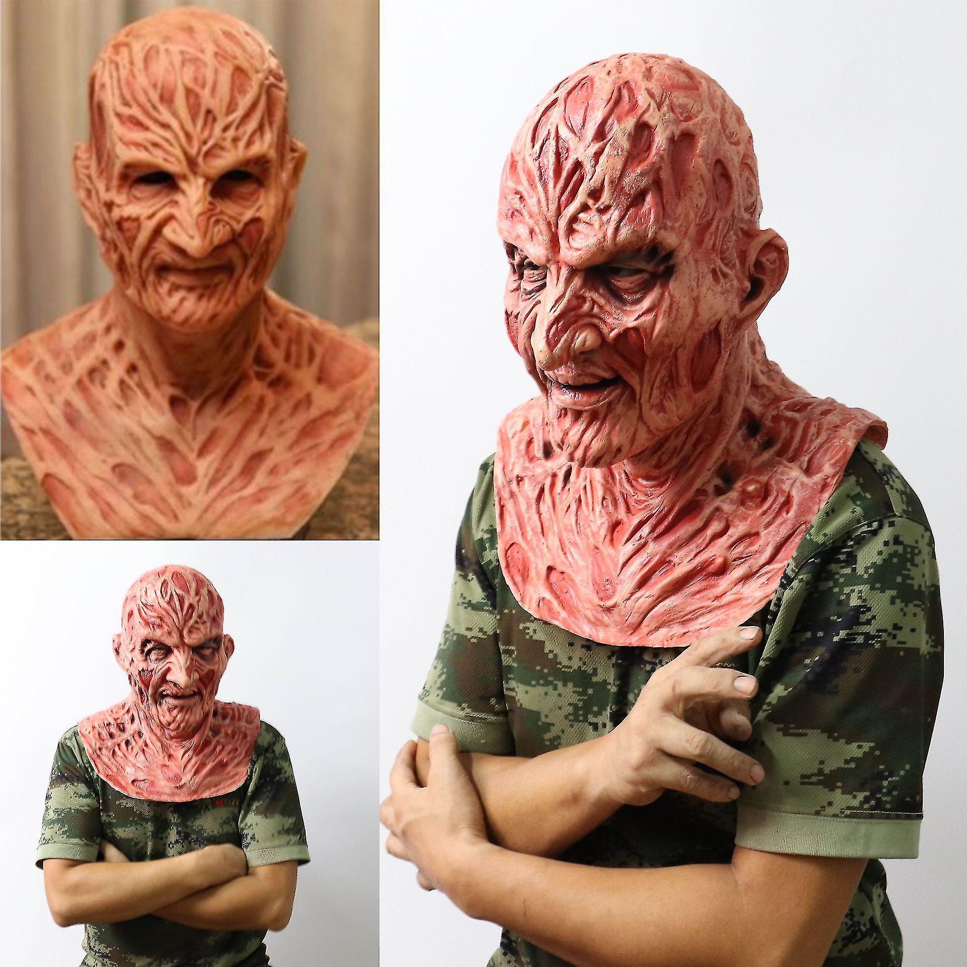 Freddy Krueger Latex Mask Carnival Halloween Realistic Adult Party Scary Cosplay Prop