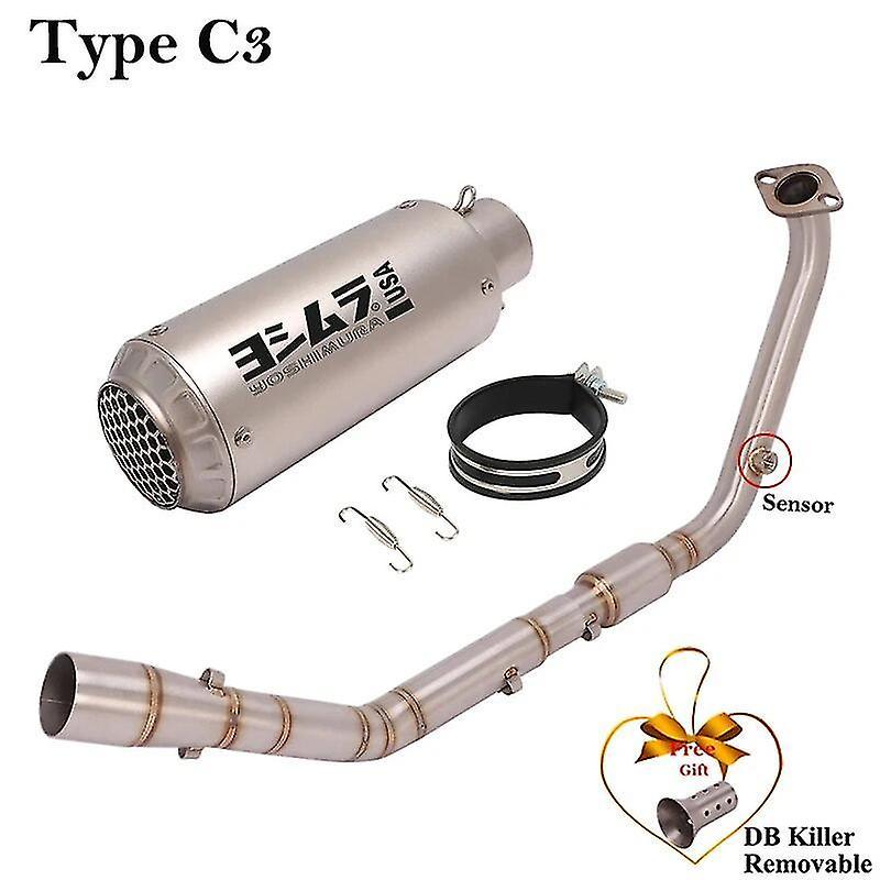 Gunest Full System For Yamaha Xsr125 Xsr 125 2020 - 2022 Motorcycle Exhaust Escape Modify Front Mid Link Pipe Db Killer Scooter Muffler Type C3