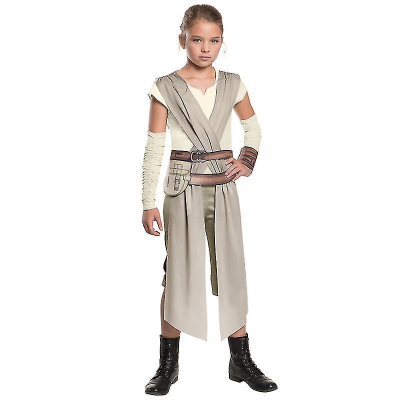 Zhenv Star Wars The Force Awakens Rey Skywalker Costume For Kids Halloween Cosplay Girls Rey Clothing L(130-140cm)