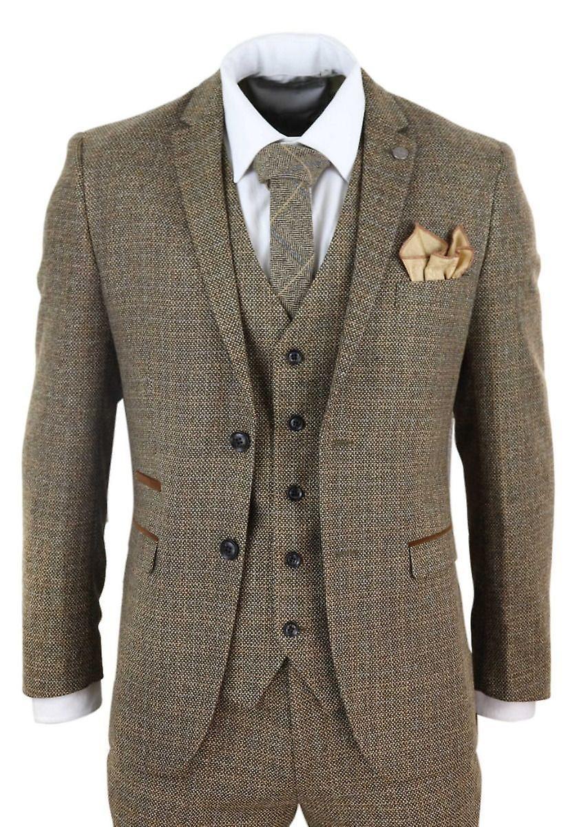 3 Piece Tweed Check Vintage Retro Suit