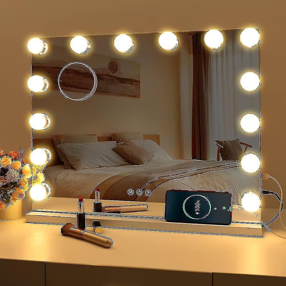 Meet Hollywood Mirror Usb Makeup Strip Light 10 Bulbs 3 Lighting Modes Desktop Wall Mounted (lamp Only)