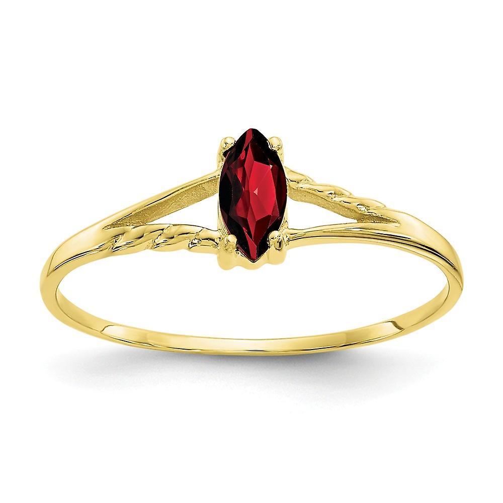 JewelryWeb 10k Yellow Gold Marquise Prong set Polished Garnet Ring Size 6 Jewelry Gifts for Women