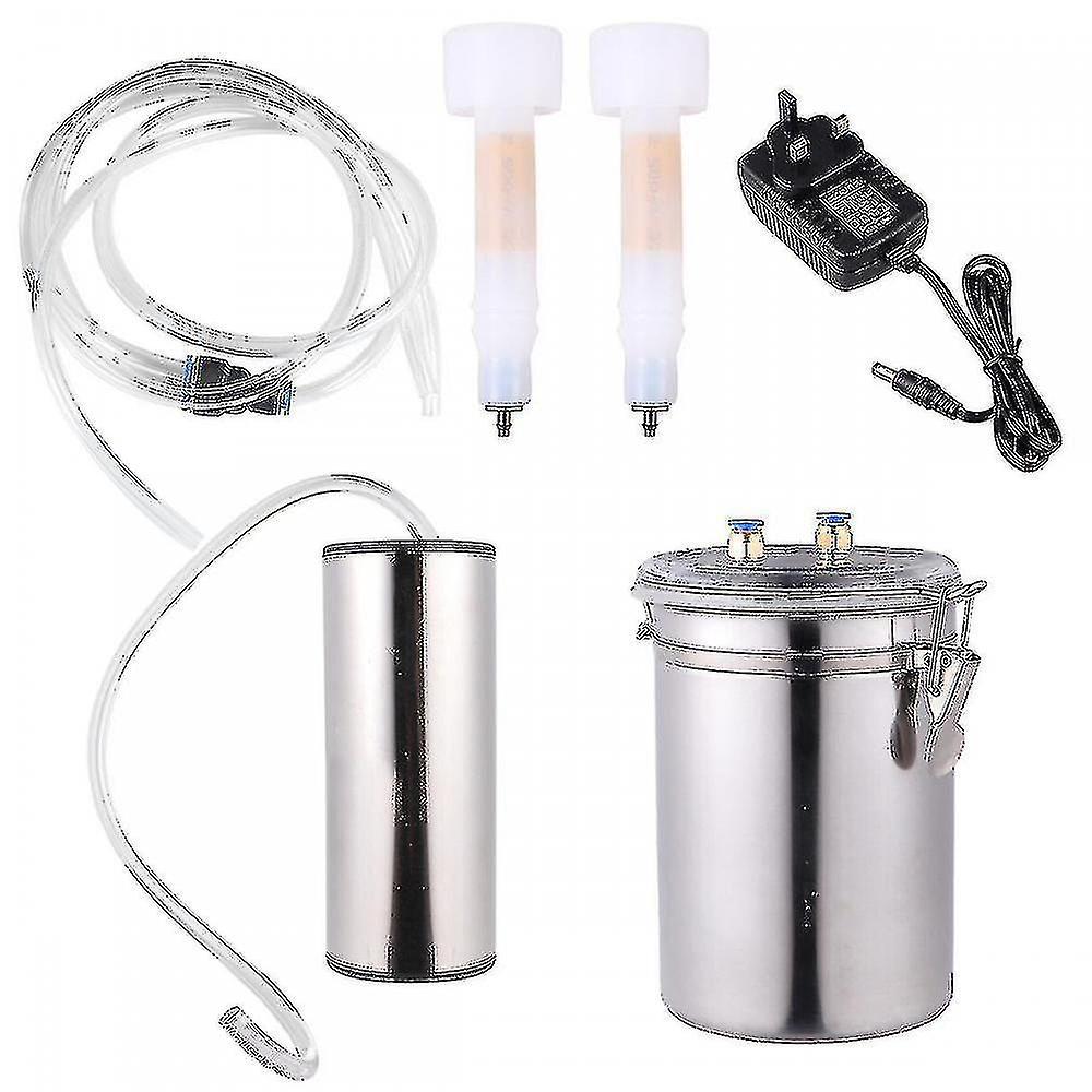 Electric Milking Machine for Goats and Sheep - Stainless Steel Bucket with Suction Vacuum Pump, Household Milker - 2L Capacity