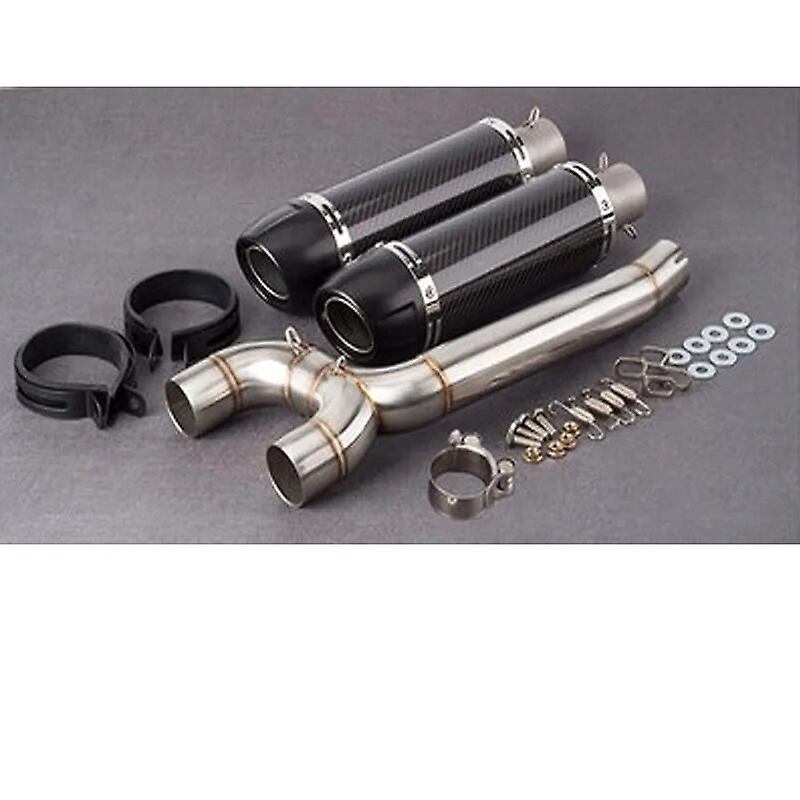 Muggyz Slip On Exhaust For Yamaha Fz6 Fz6n S2 Fz6s Fazer 600 Exhaust Motorcycle Carbon Fiber Exhaust Muffler Middle Pipe Full System A