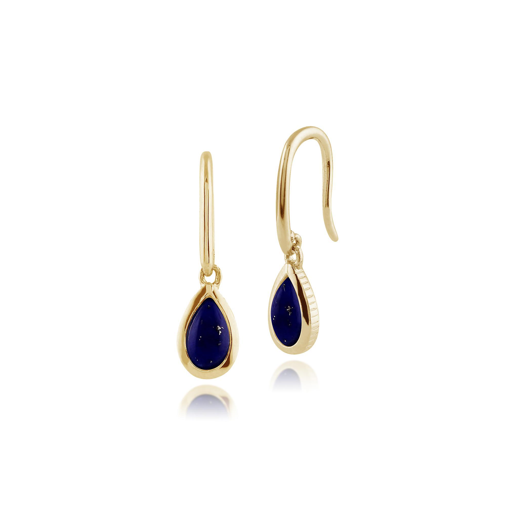 Gemondo Classic Pear Lapis Lazuli Drop Earrings in 9ct Yellow Gold 135E1202029 Blue One Size