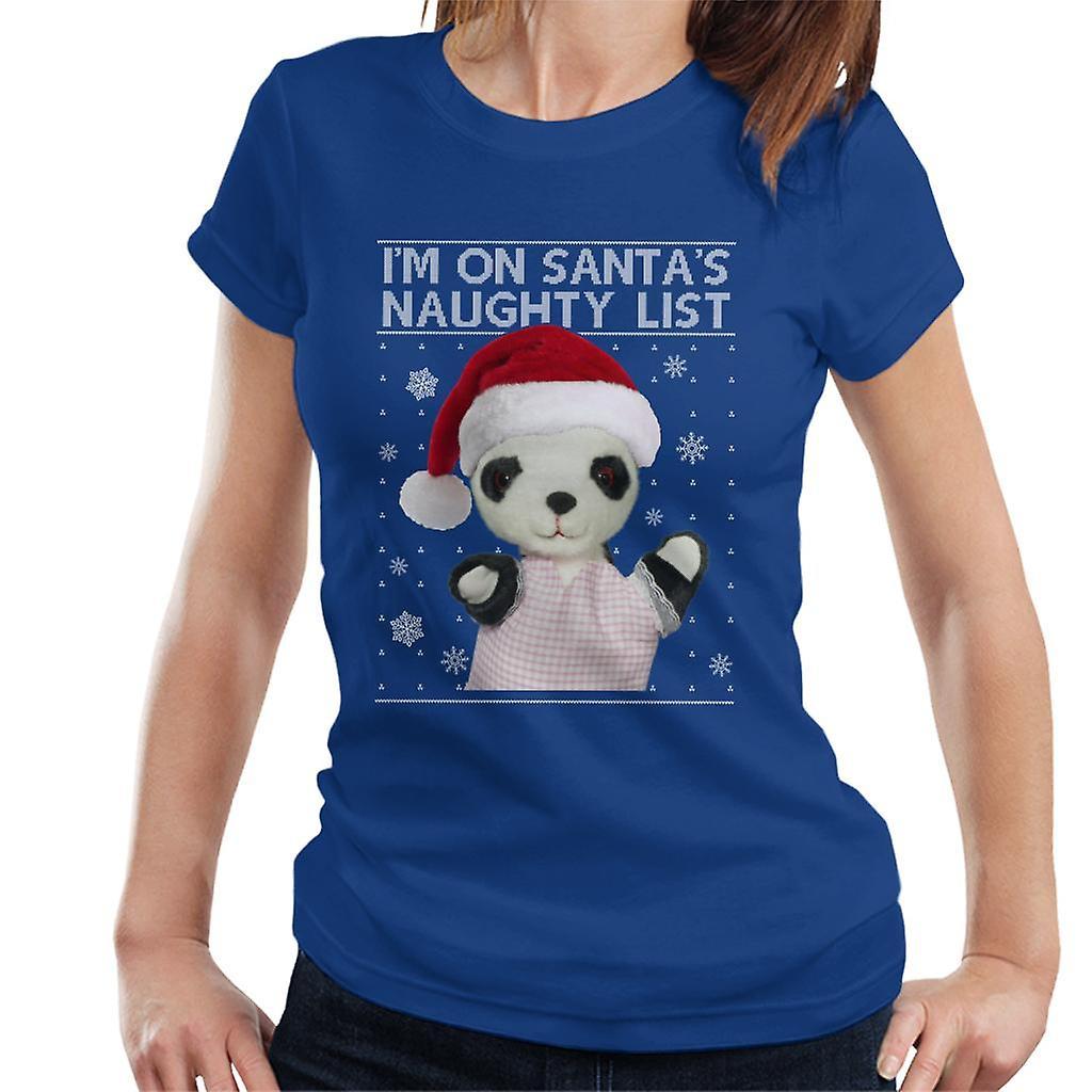 Sooty Christmas Soo Im On Santas Naughty List Women's T-Shirt Royal Blue Large