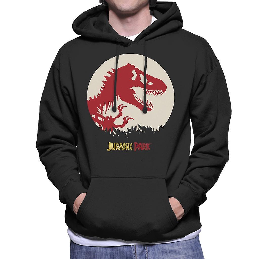 Jurassic Park T Rex Red Skeleton Icon Men's Hooded Sweatshirt Black XX-Large