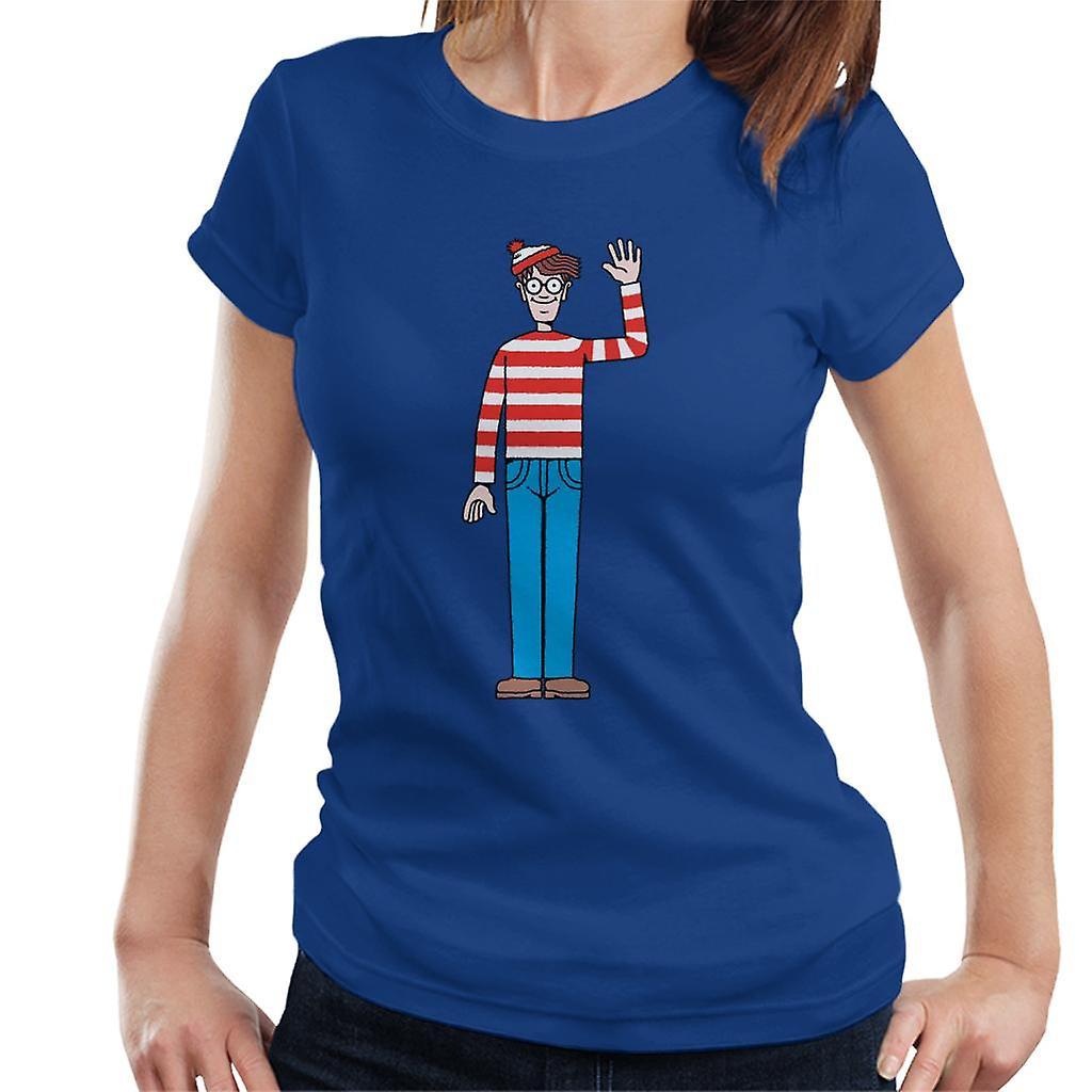 Wheres Wally Where's Wally Waving Women's T-Shirt Royal Blue XX-Large