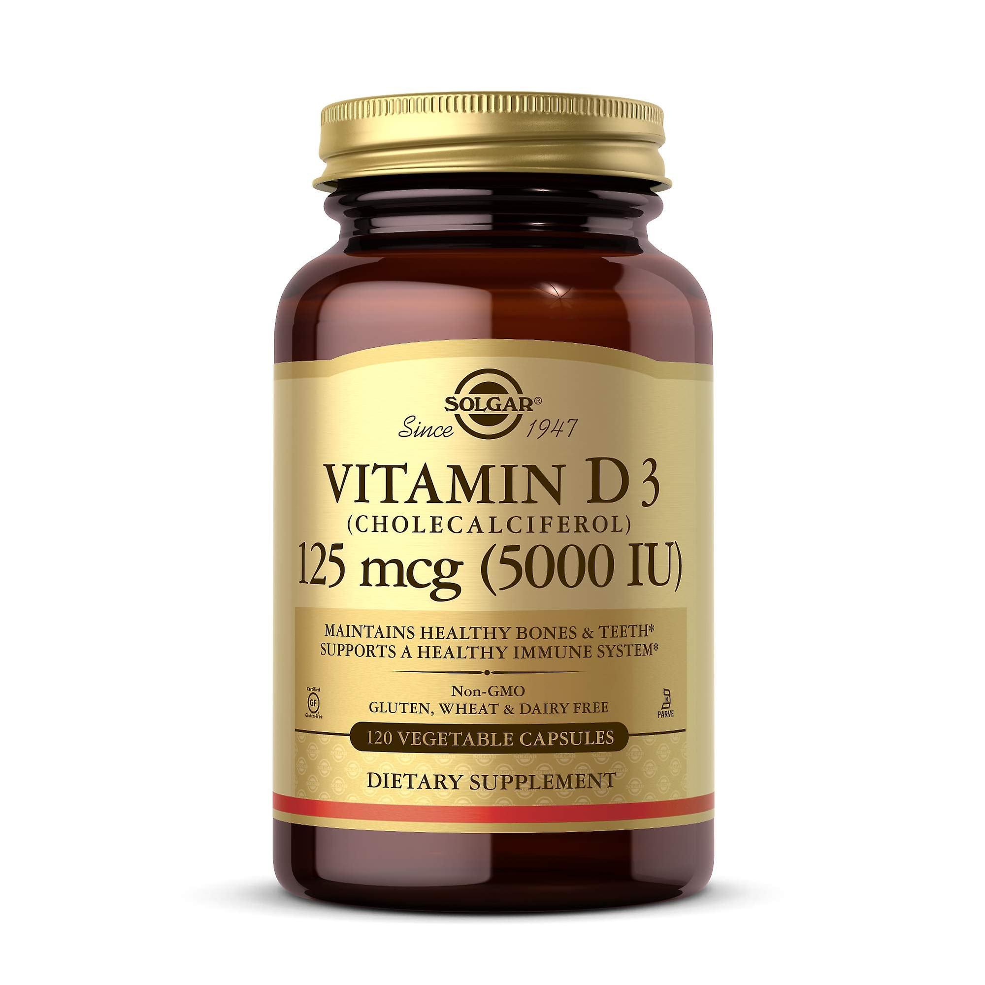 Solgar vitamin d3 cholecalciferol 125 mcg 5000 iu 120 vegetable capsules