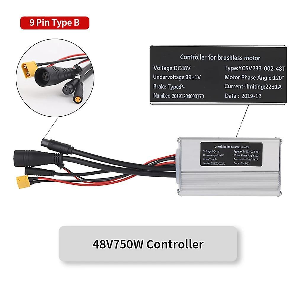 Arysiedder Electric Bicycle Hub Motor Controller For Bafang 36v 48v 250w 350w 500w 750w Hub Motor 9pin E-bike Accessories 48V750W Controller