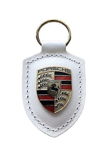 Leke Porsche Crest Leather Keyring - White (wap0500950e)