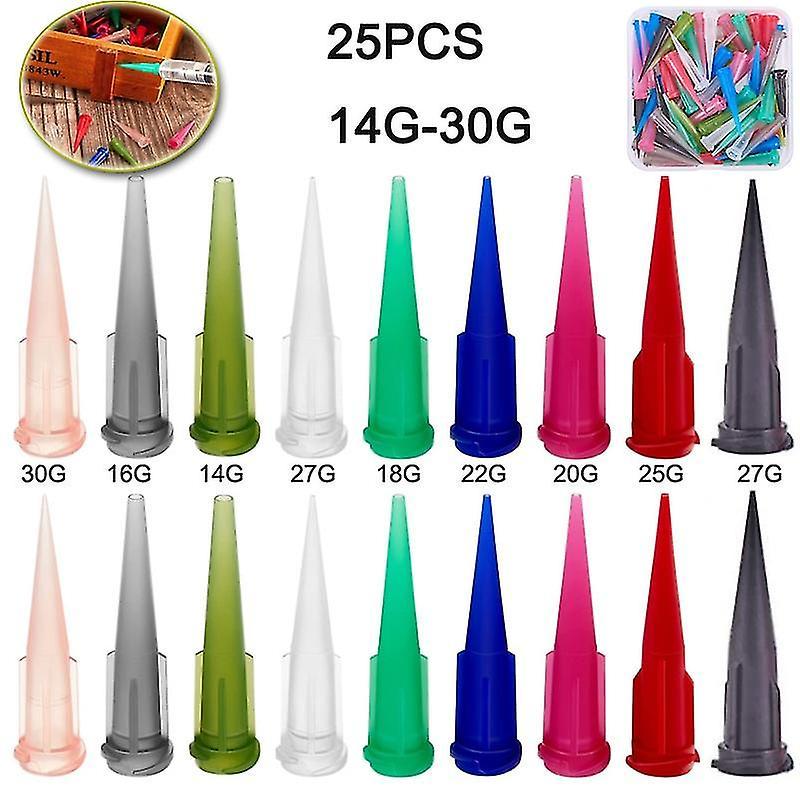 SML 25pcs 14g-30g Tt Plastic Conical Glue Dispensing Nozzle Liquid Dispenser Dispensing Needle Plastic Tapered Tips 18G green