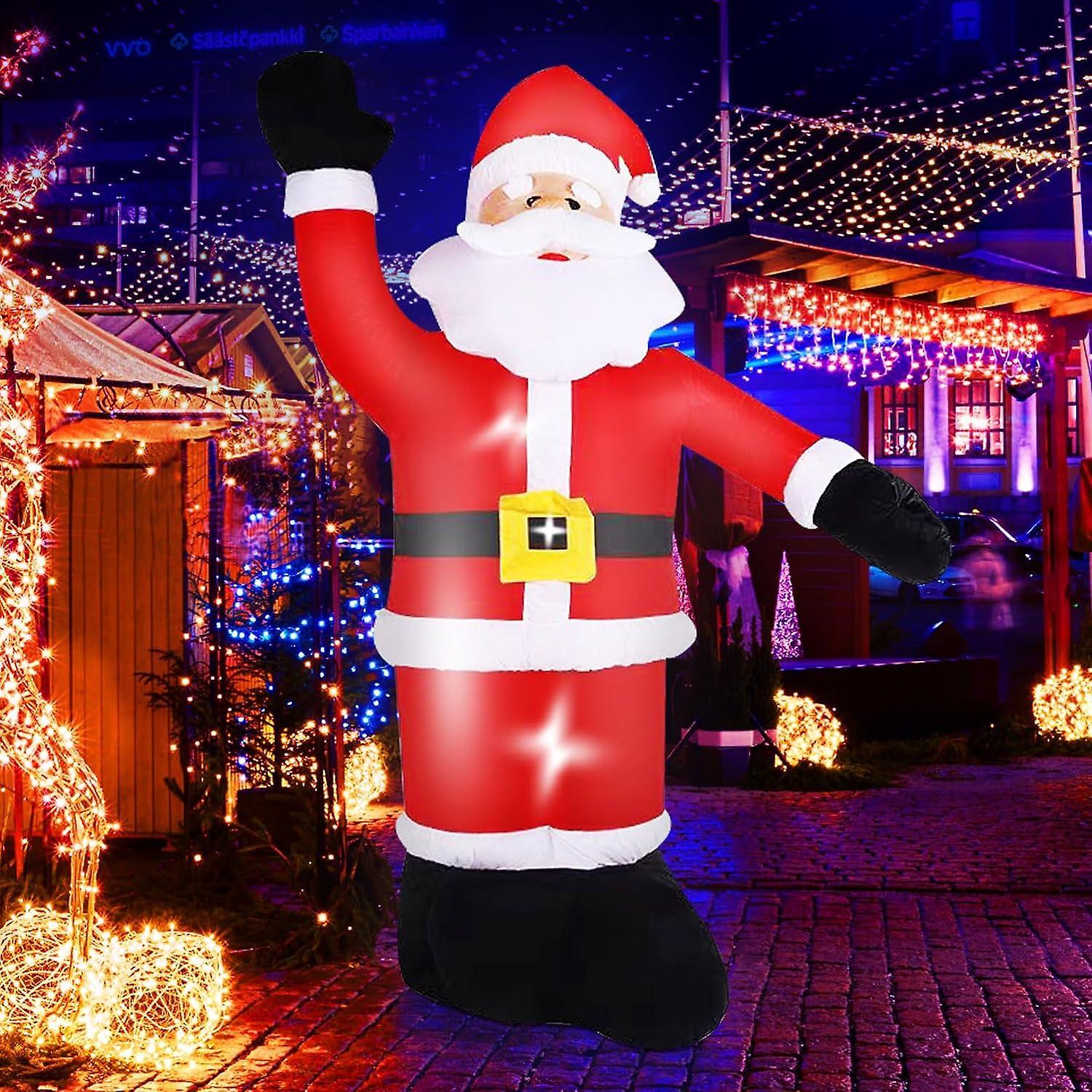 Unbrand Christmas Inflatable Santa Claus Outdoor Decorations, 8FT Christmas Blow Up Yard Decorations with LED light for Garden Lawn Decor