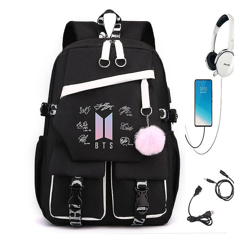 Santic Bulletproof Youth League Bts Peripheral Charging Schoolbag Backpack Junior High School Student Girl Large Capacity Ins Japanese And Korean B...