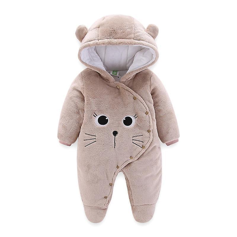 Slowmoose Baby / Cartoon Bear Jumpsuit, Cute Winter Clothing brown-200004890 12M